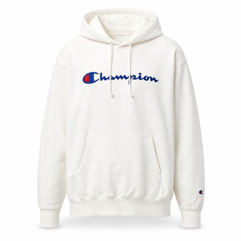 Mens UK L Regular Champion White Pullover Hoodie