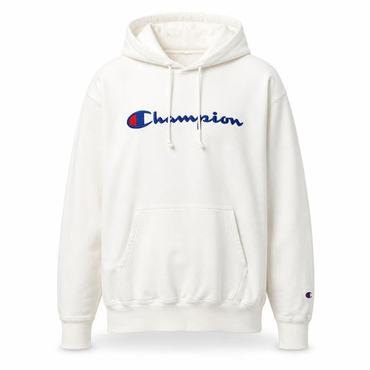 Mens UK L Regular Champion White Pullover Hoodie