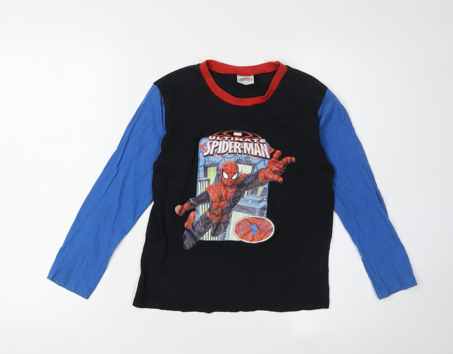 Marvel Boys Spider-Man Long Sleeve T-Shirt, 9-10 Years, Black & Blue