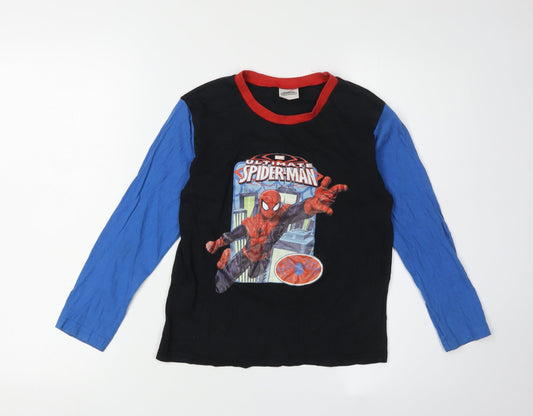 Marvel Boys Spider-Man Long Sleeve T-Shirt, 9-10 Years, Black & Blue