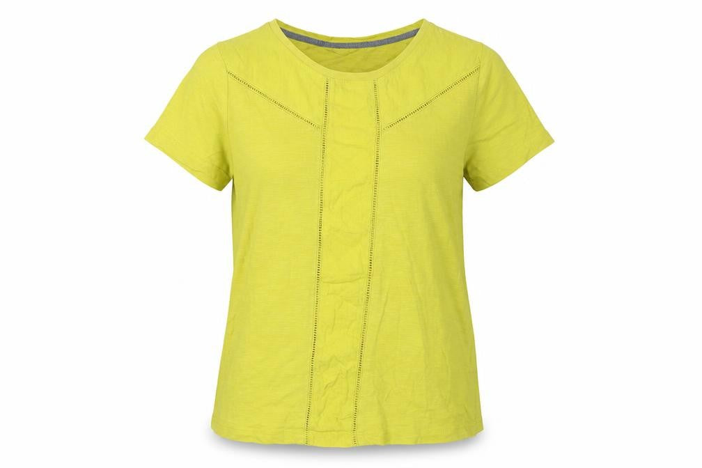 Womens UK Size 10 White Stuff Yellow 100% Cotton T-Shirt
