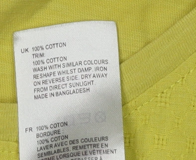 White Stuff Women's Yellow Basic T-Shirt UK 10