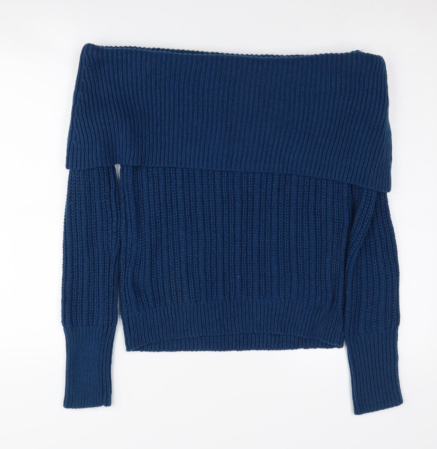 Hollister Women's Blue Long Sleeve Knit Jumper, Size L