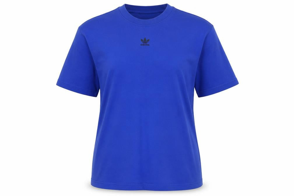 Womens UK Size 12 adidas Blue 100% Cotton T-Shirt