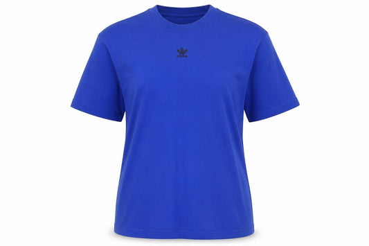 Womens UK Size 12 adidas Blue 100% Cotton T-Shirt