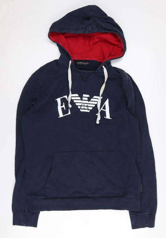 Emporio Armani Men's Blue Hoodie Size M
