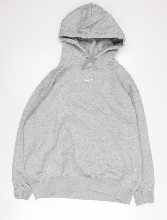 Nike Men's Grey Pullover Hoodie S - Logo, Hooded, Casual