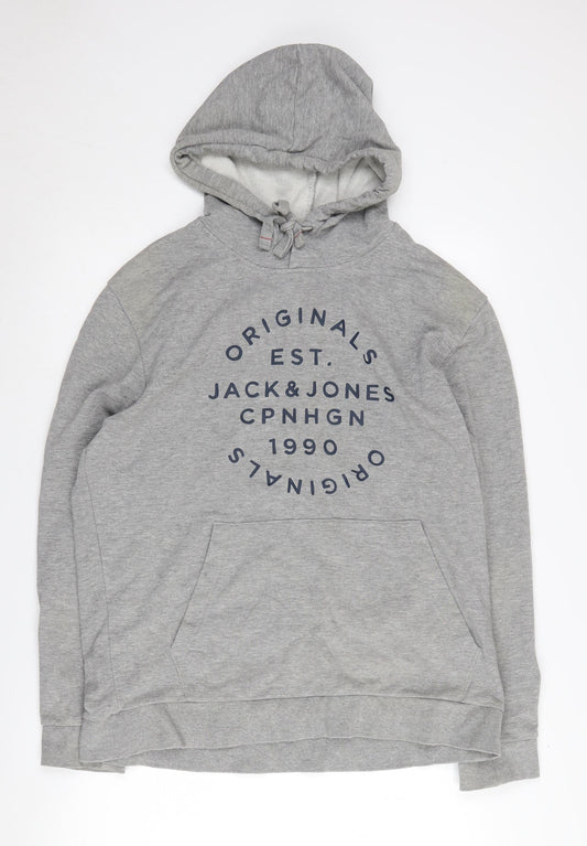 Jack & Jones Men's Grey XL Pullover Hoodie