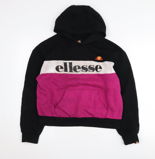 Ellesse Girls' Black Multicoloured Pullover Hoodie 13-14 Y