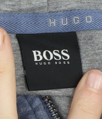 Hugo Boss Men's Blue Full Zip Hoodie - Small