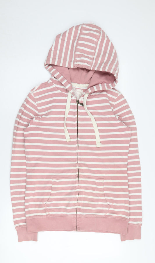 Fat Face Women's Pink Striped Full Zip Hoodie Size 10