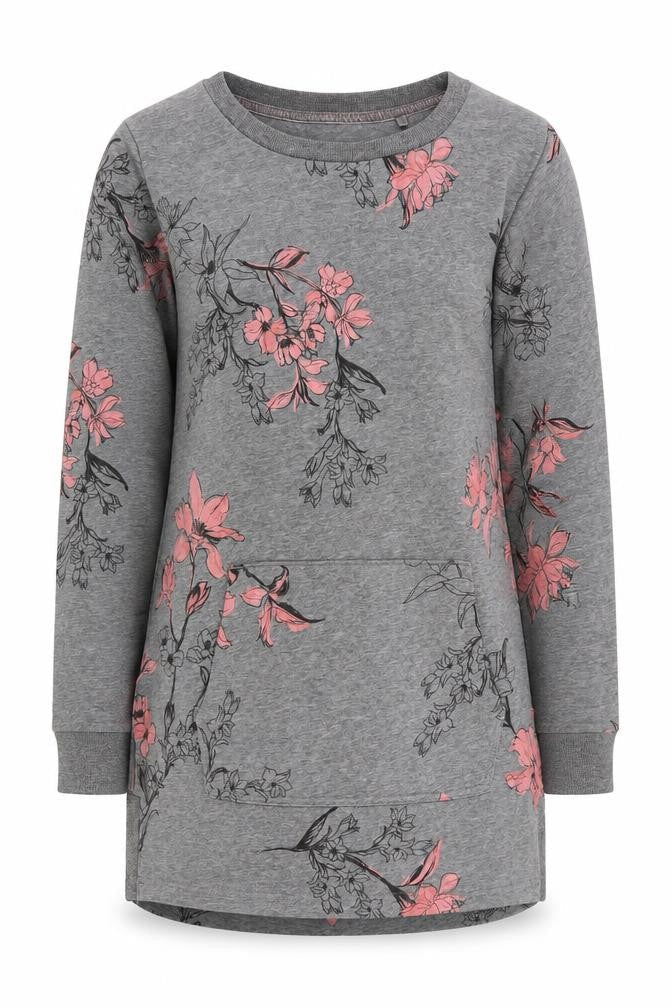 Next Women's Grey Floral Tunic Sweatshirt XS