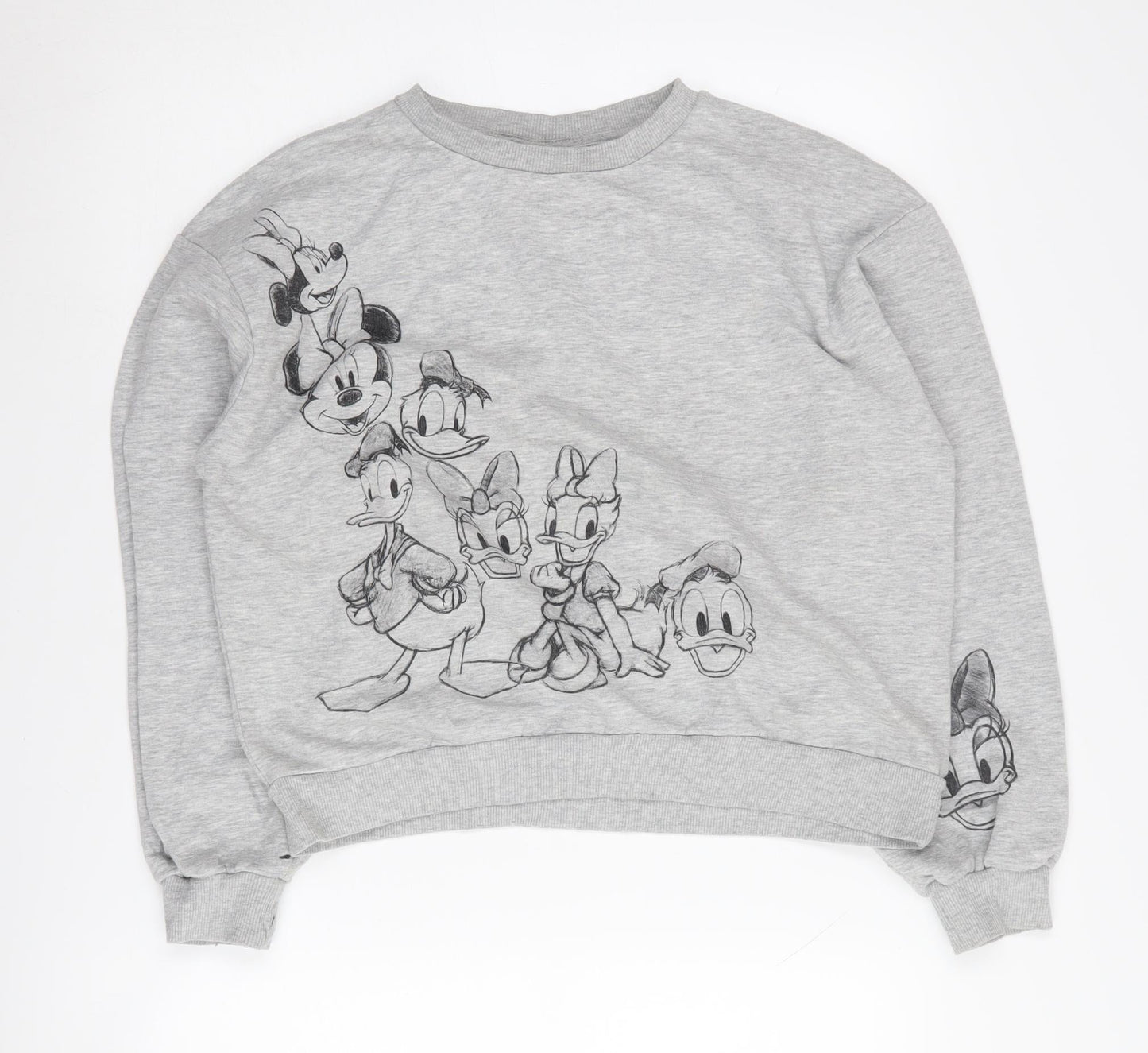 Disney Women's Grey L Sweatshirt Cartoon Print