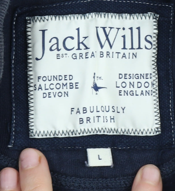 Jack Wills Men's Blue Pullover Sweatshirt L