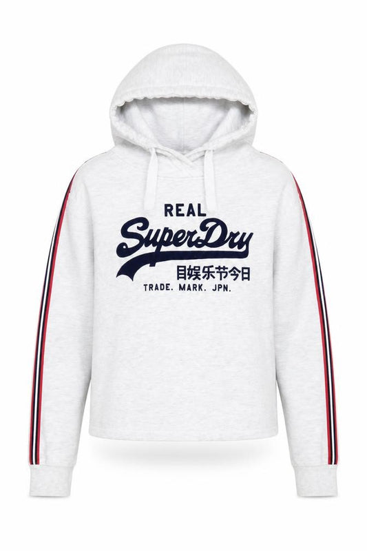 Womens UK 14 Regular Superdry Grey Pullover Hoodie