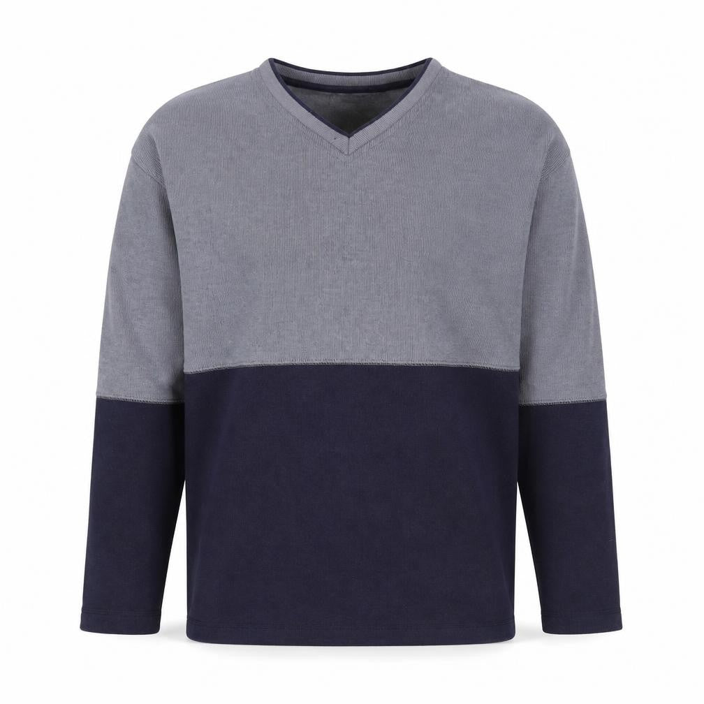 Armando Men's Grey/Blue V-Neck Pullover Jumper M