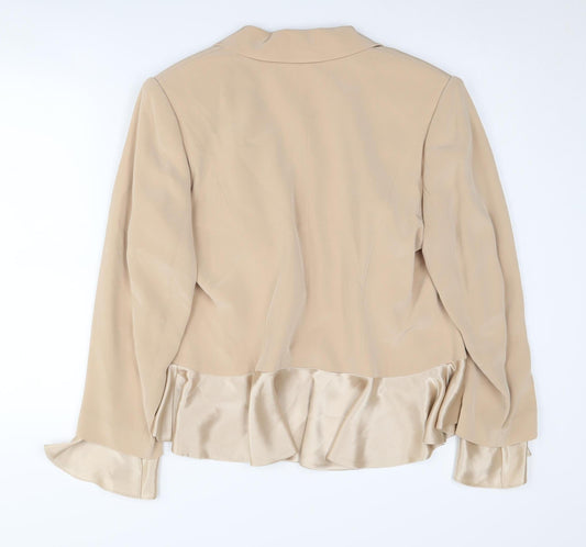 John Charles Women's Beige Blazer Size 14 Formal Notch Lapel