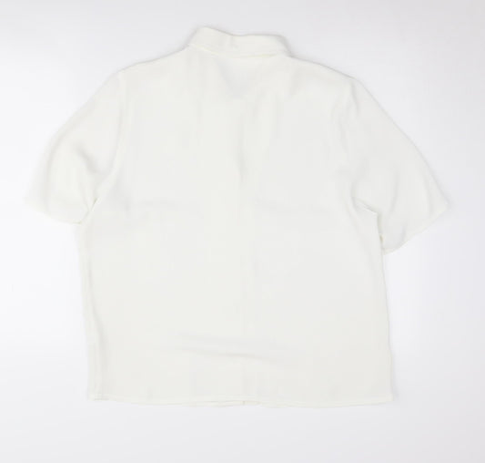 Windsmoor Women's White Button-Up Short Sleeve Shirt
