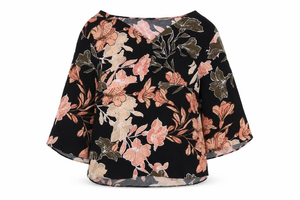 Front view of Roman women’s multicoloured floral blouse, size UK 14