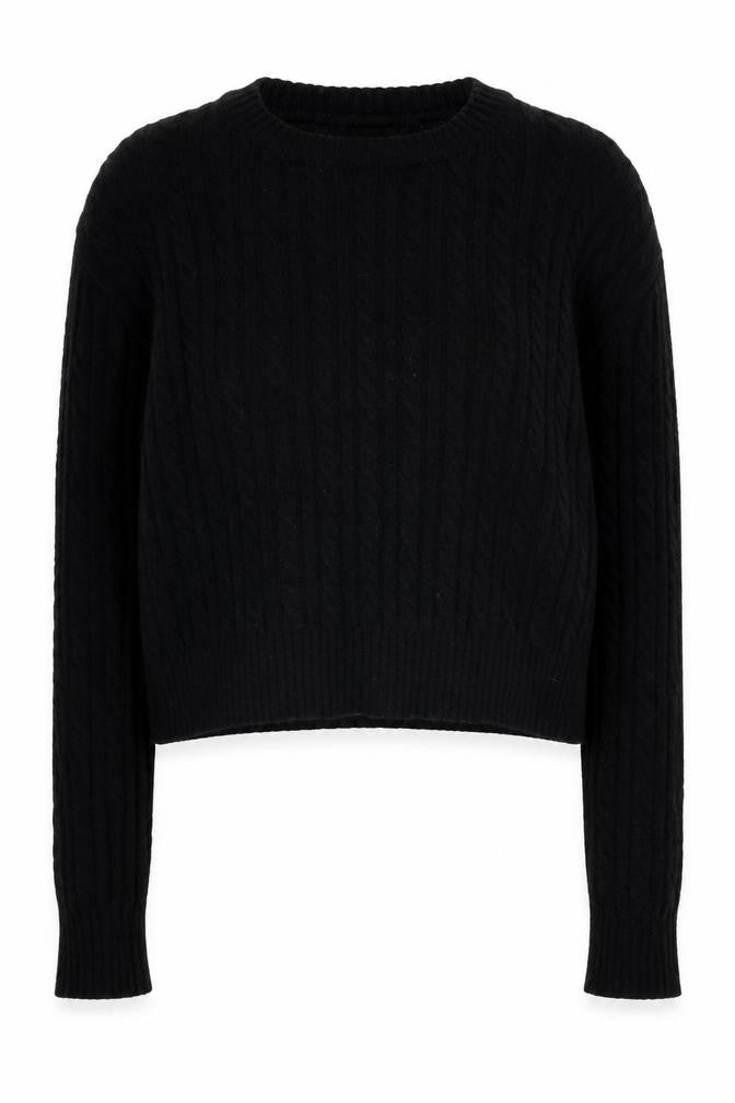 Pull & Bear Womens Black XS Cable-Knit Pullover Jumper
