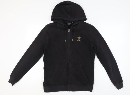 GR King Men's Black Full Zip Hooded Logo Hoodie