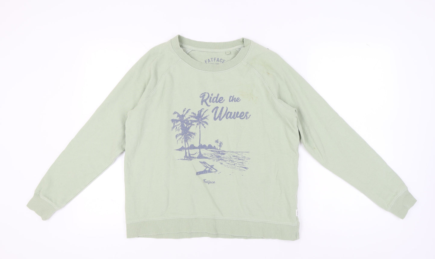FatFace Women's Green Pullover Sweatshirt - Size 12