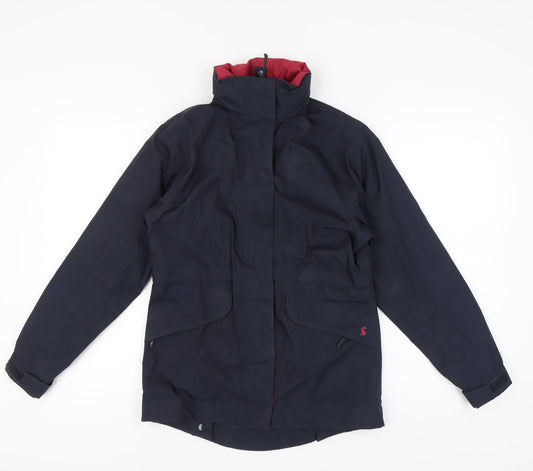 Joules Women's Blue Parka Jacket XS Waterproof Hooded