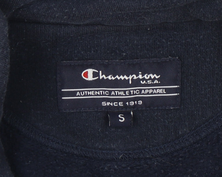 Champion Unisex Blue Fleece Sweatshirt Size S Full Zip