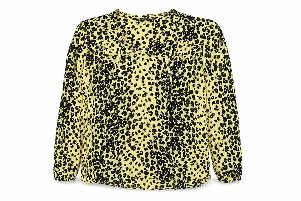 Marks and Spencer Women's Yellow Leopard Print Top