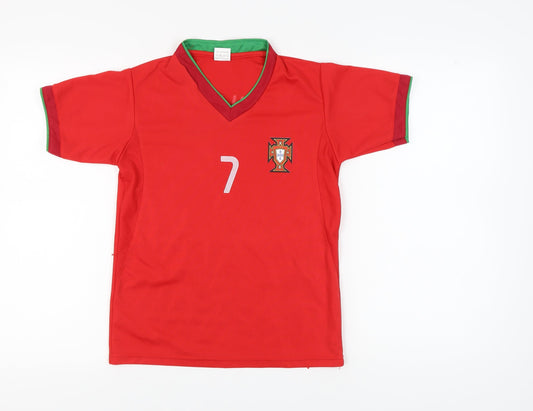Inter Soccer Boys Red L Jersey T-Shirt, Short Sleeve, Football