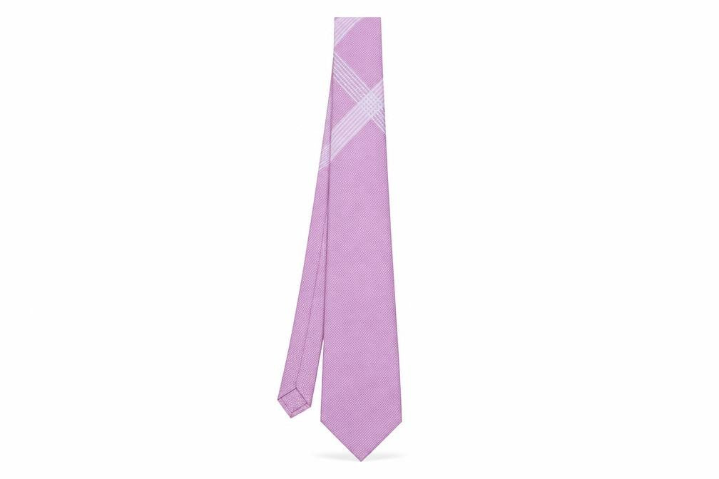 Daniel Hechter Men's Pink Silk Check Pattern Tie