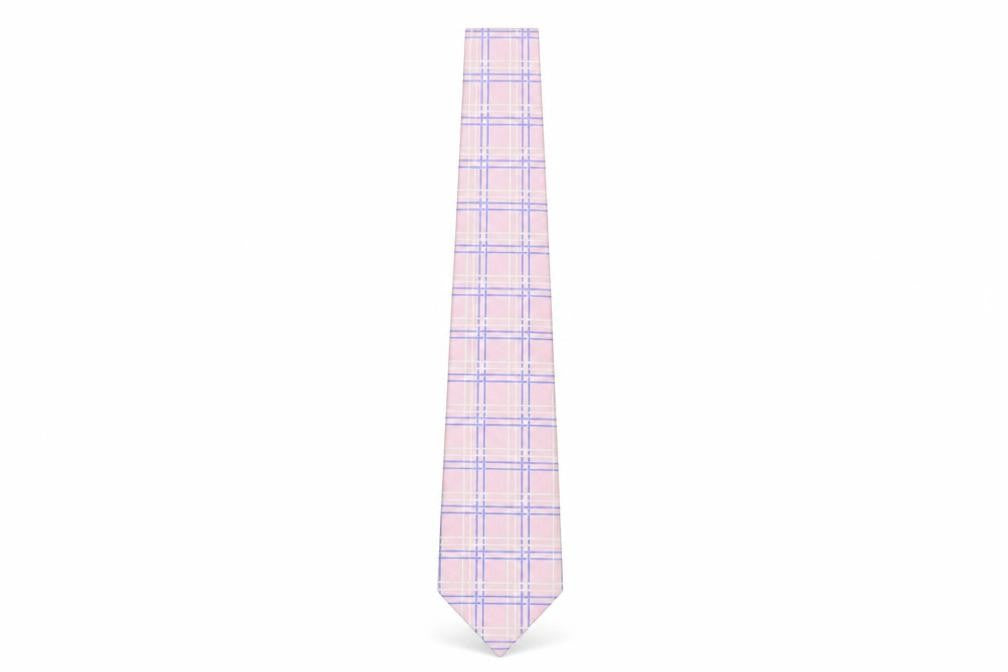 Van Heusen Pink Plaid Men's Silk Tie, One Size