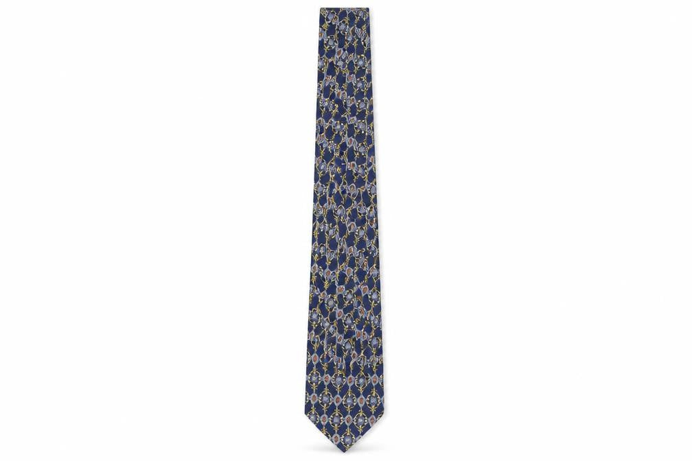 Cerutti Men's Blue Geometric Silk Tie