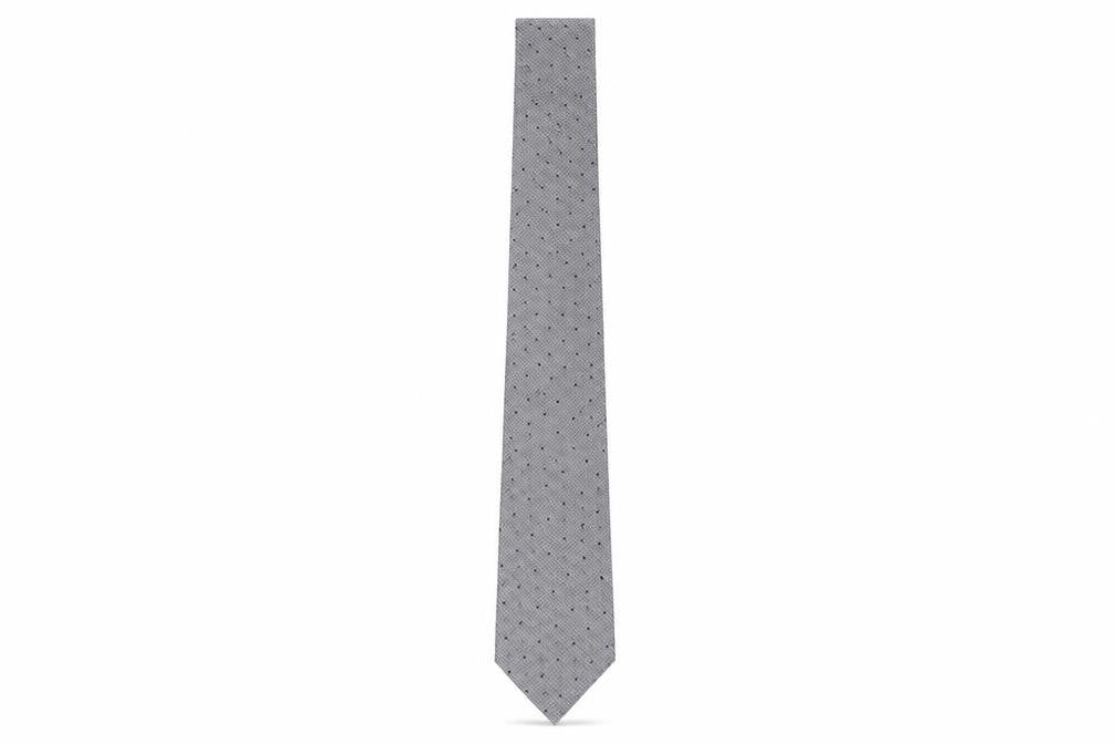 Skopes Men's Grey Polka Dot Tie - 100% Polyester
