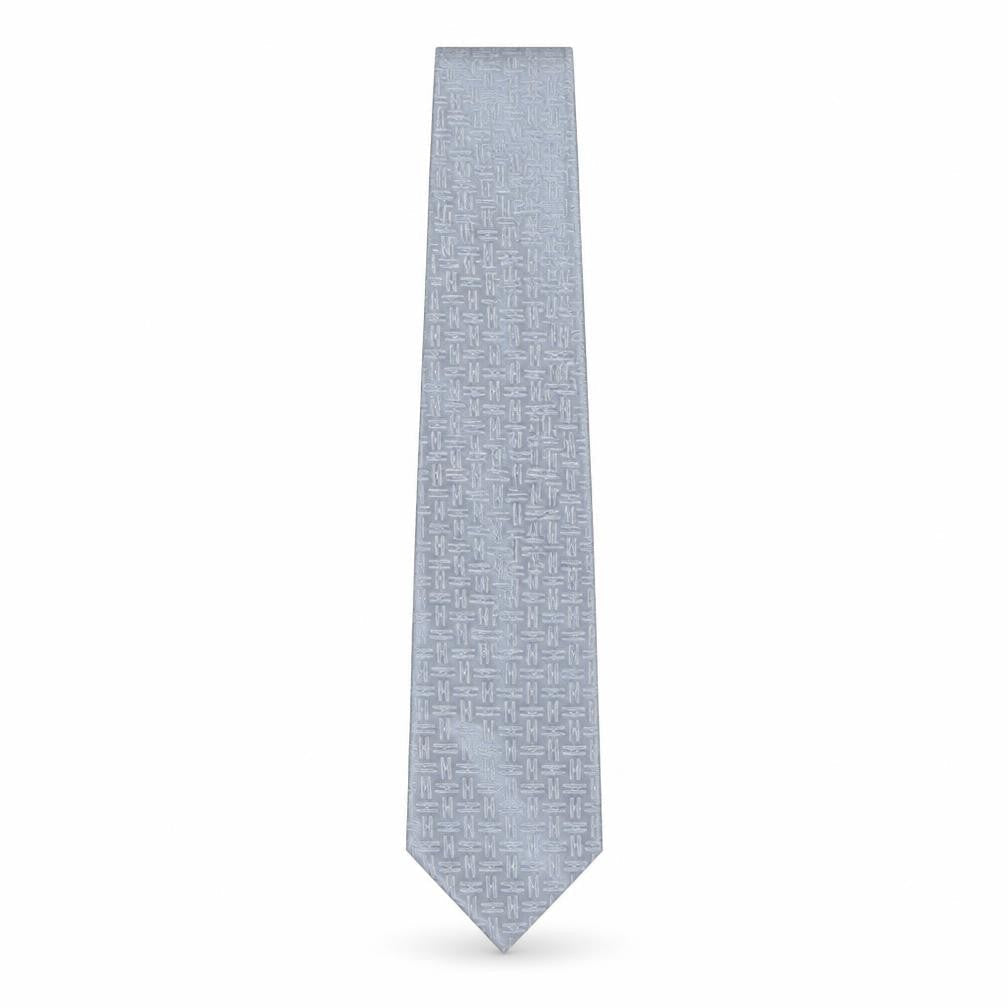 Tom English Men's Grey Geometric Silk Tie