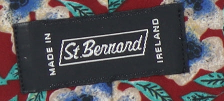 St. Bernard Men's Red Floral Polyester Tie