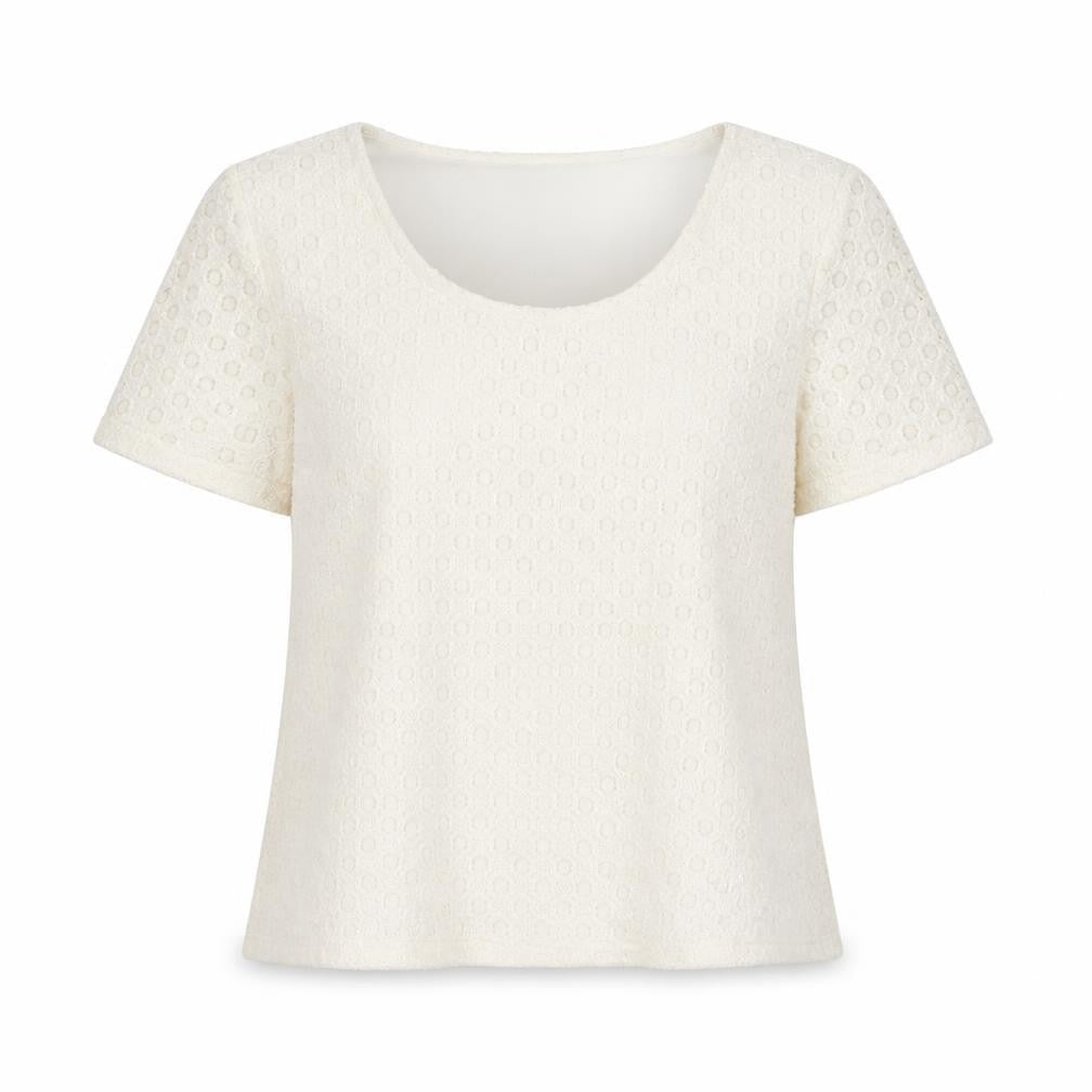 Bonmarché Women's Ivory Short Sleeve Top S/M