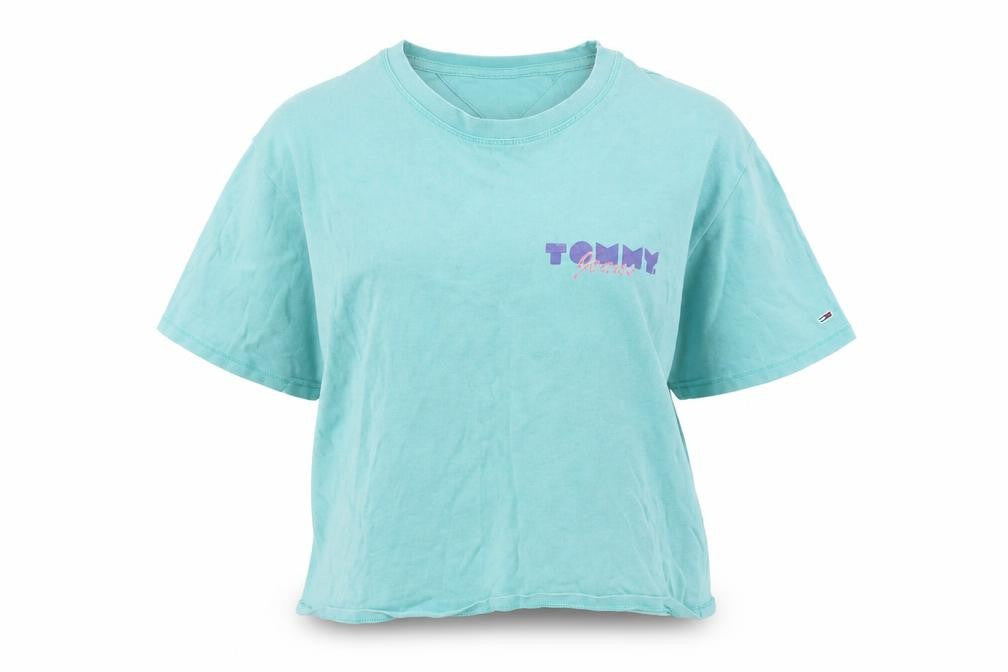 Unisex Adultss UK Size S Tommy Jeans Blue Cotton T-Shirt