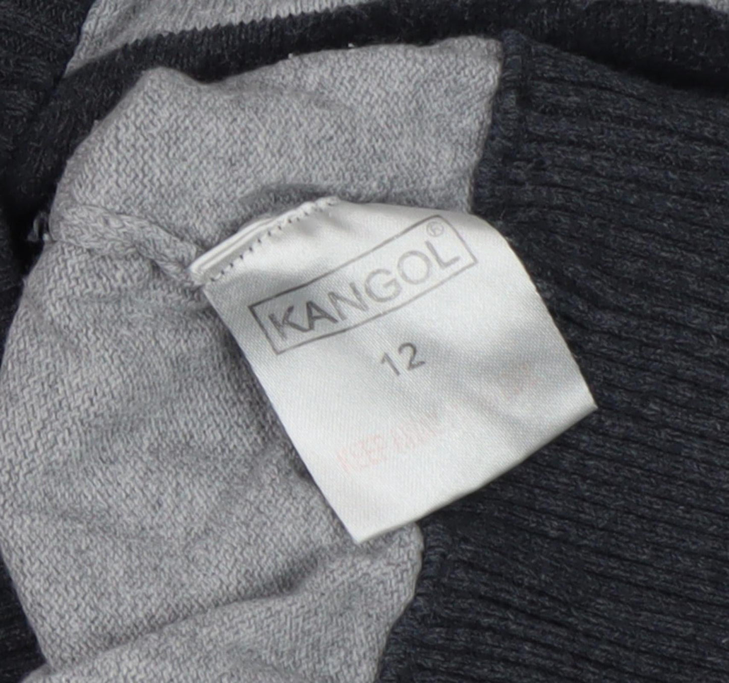 Kangol Women's Grey Stripe Cardigan Hoodie, Size 12