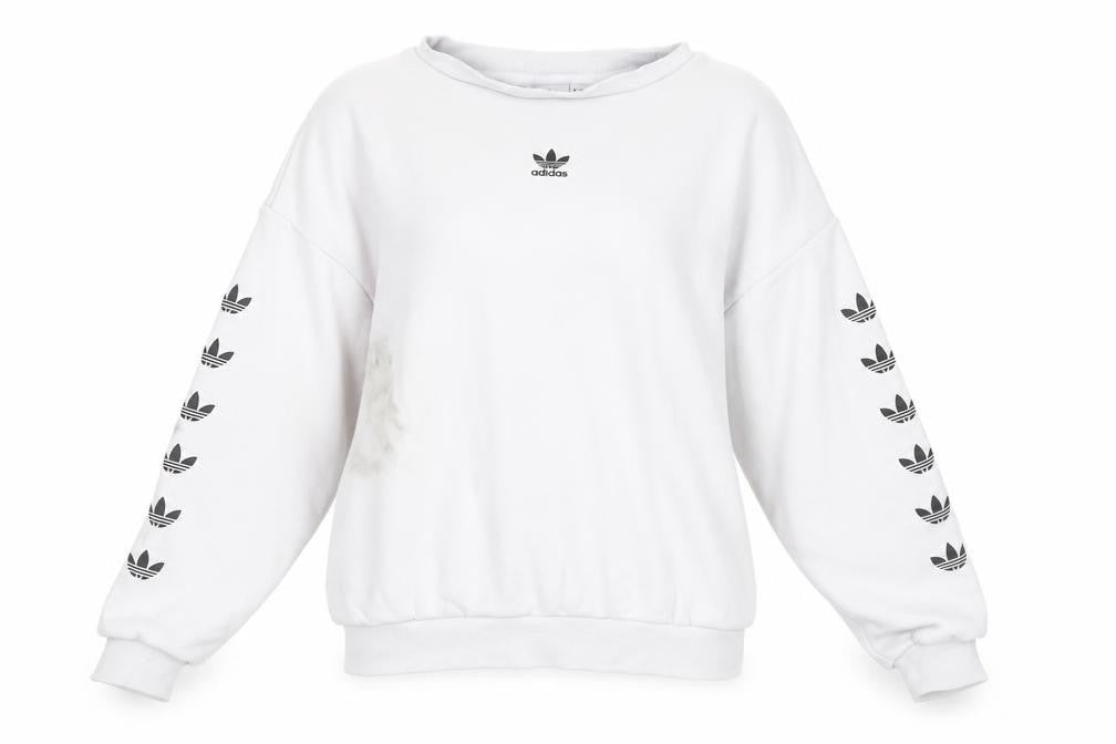 Womens UK XS Regular adidas White Pullover Sweatshirt