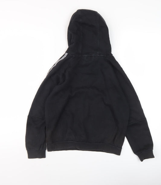Adidas Boys Black Pullover Hoodie 10Y Casual Sports Graphic