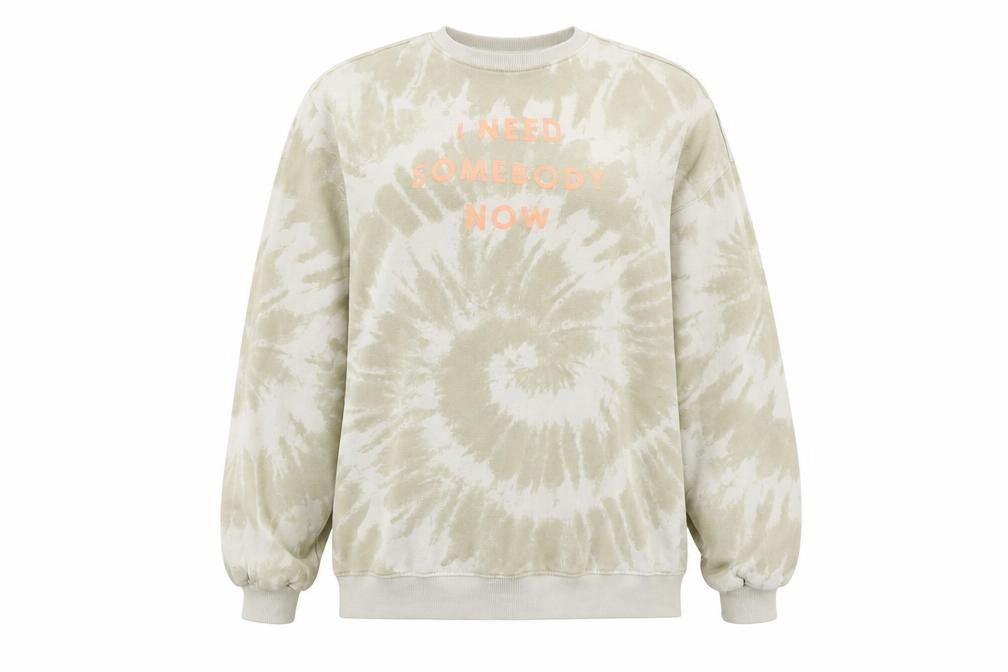Divided Womens Beige Tie-Dye Pullover Sweatshirt XS