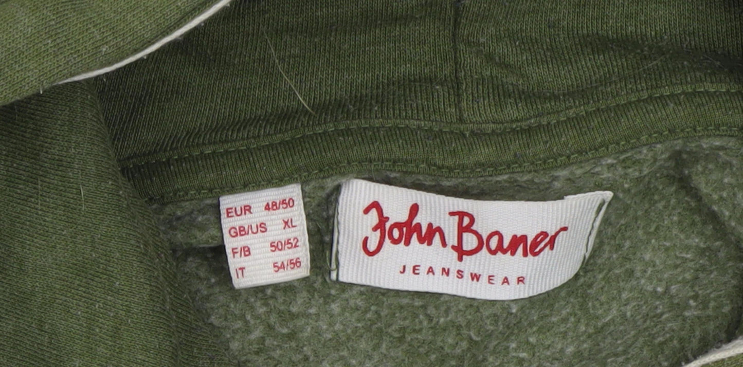 John Baner Men's XL Green Pullover Hoodie