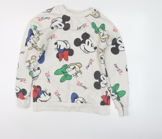 Disney Women's Multicoloured Cartoon Pullover Sweatshirt S