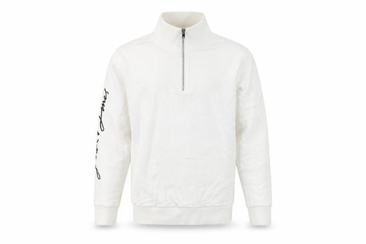 Mens UK M Regular JACK & JONES White 1/4 Zip Sweatshirt