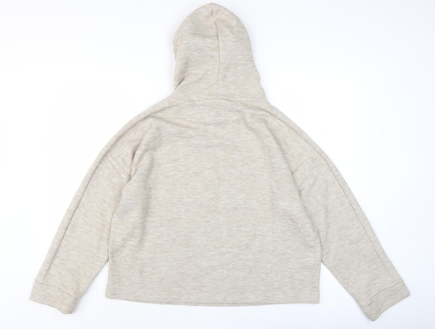 MNG Women's Beige Pullover Hoodie, Size 12, Relaxed Cotton Blend