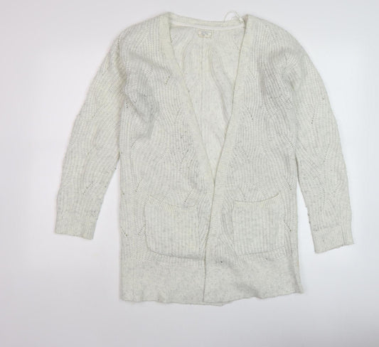 Fat Face Women's Ivory Cable-Knit Cardigan Size 6