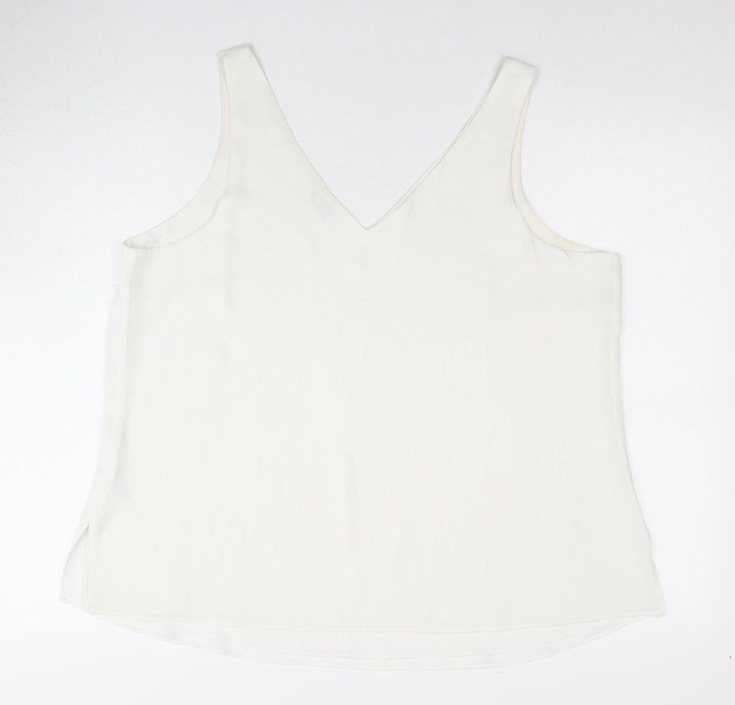 Wallis Women's White Sleeveless V-Neck Blouse - Size 18
