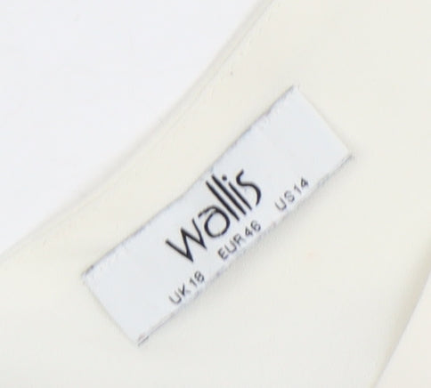 Wallis Women's White Sleeveless V-Neck Blouse - Size 18