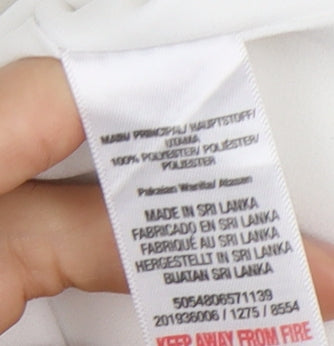 Wallis Women's White Sleeveless V-Neck Blouse - Size 18
